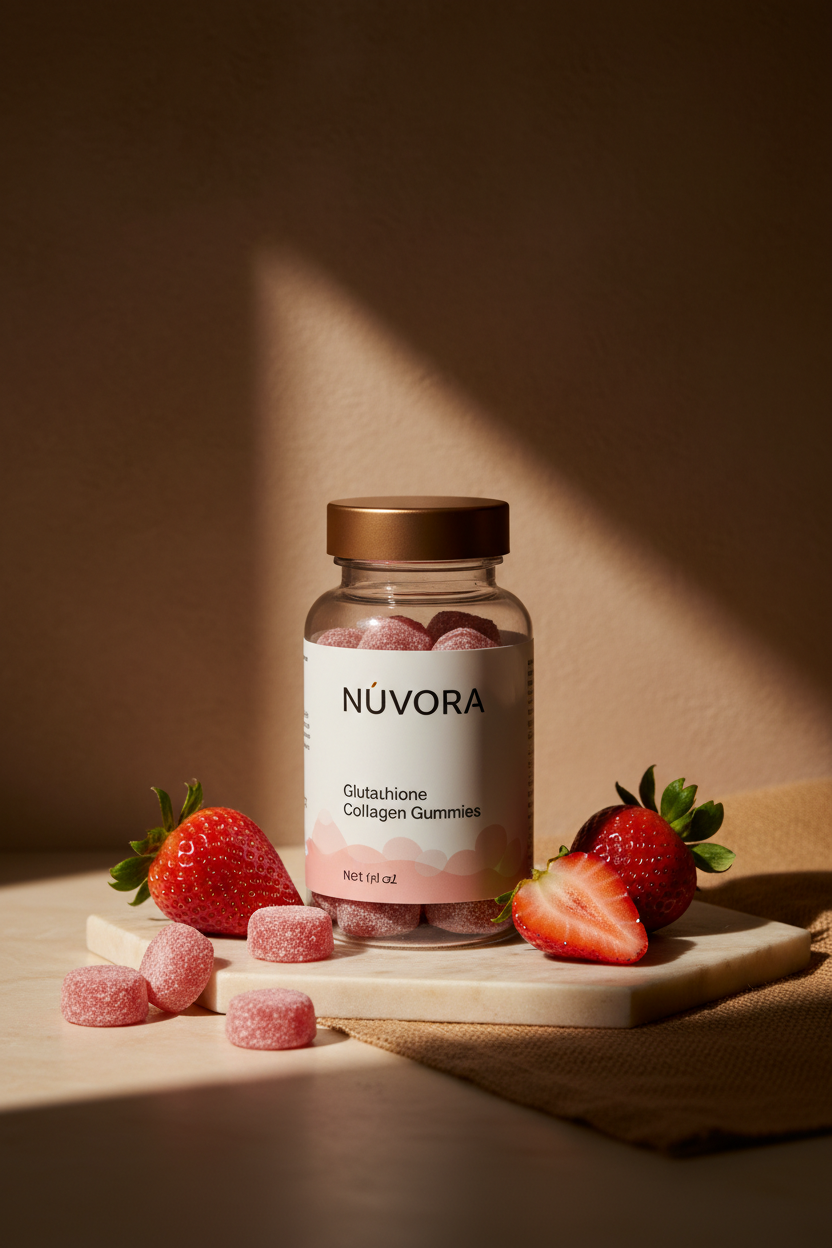 NUVORA Glutathione Collagen Gummies - Luxury Editorial